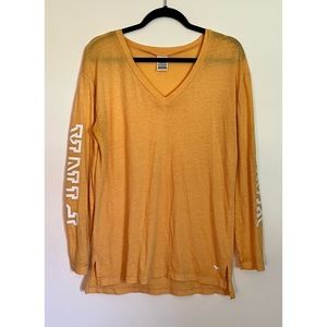 Pink Long Sleeved V-Neck Tee